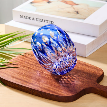 Whiskey Glass Edo Kiriko Tama-no-Shizuku | Aka & Ruri Crystal