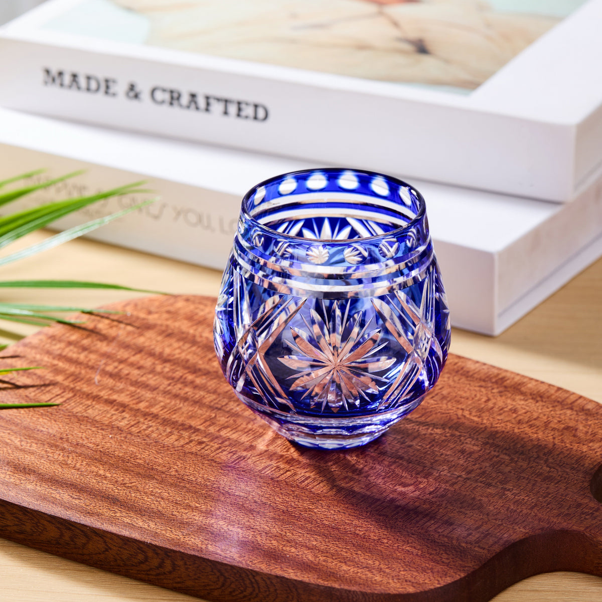 Japanese Whiskey Glass Edo Kiriko Hoshi-no-Kagayaki Starburst Hand-Cut Crystal | Artisan Glassware