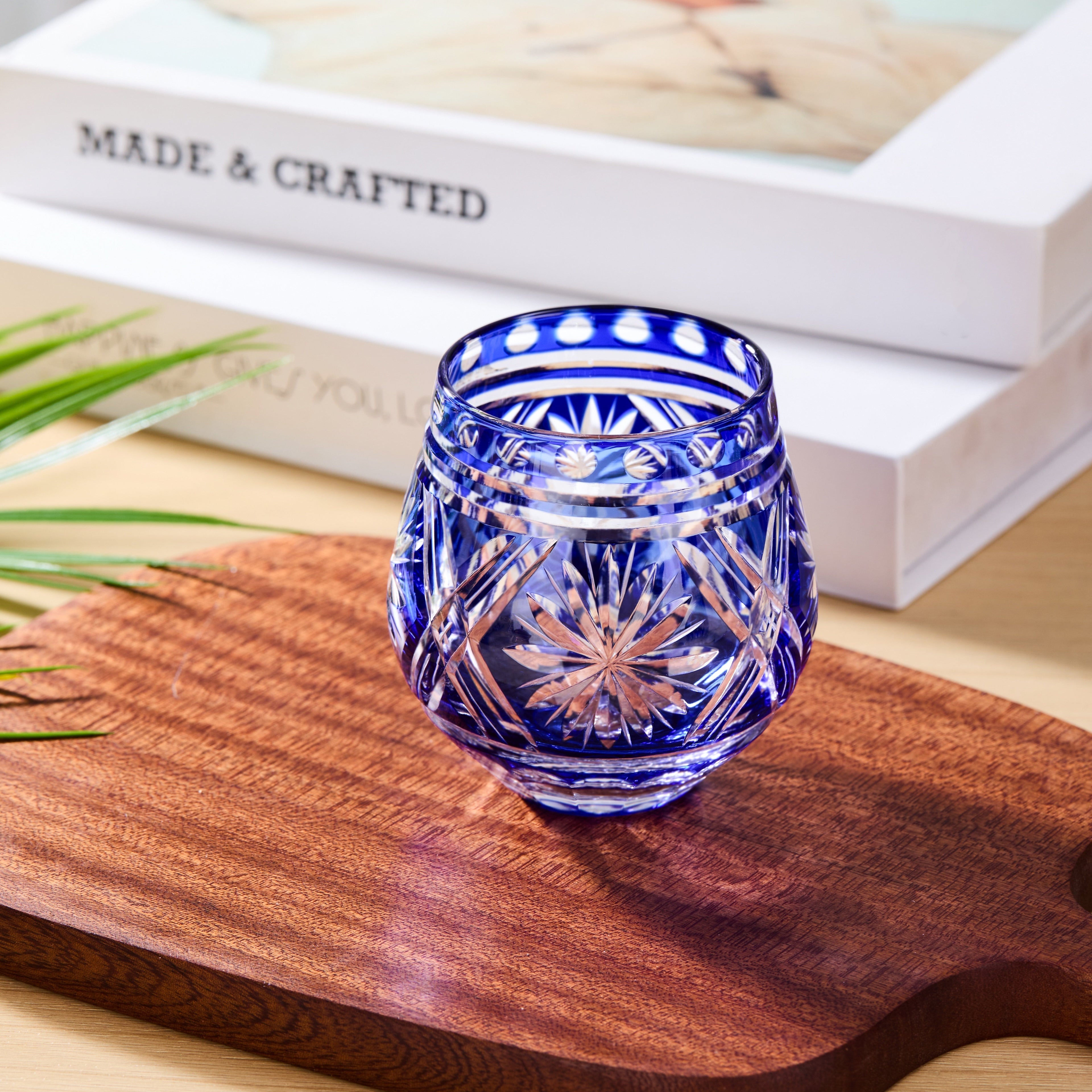 Japanese Whiskey Glass Edo Kiriko Hoshi-no-Kagayaki Starburst Hand-Cut Crystal | Artisan Glassware