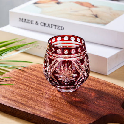 Japanese Whiskey Glass Edo Kiriko Hoshi-no-Kagayaki Starburst Hand-Cut Crystal | Artisan Glassware