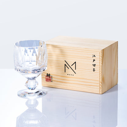 Whiskey Glass Edo Kiriko Handcrafted Crystal Prism with Wooden Gift Box