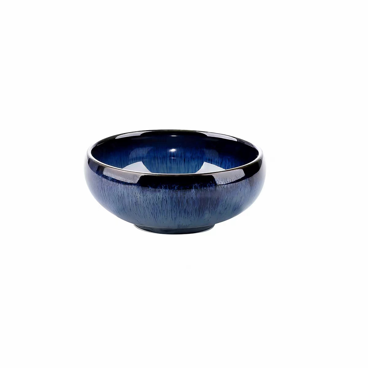 Glazed Ceramic Bowl Japanese Gloss Finish Blue Teal with Spoon Option
