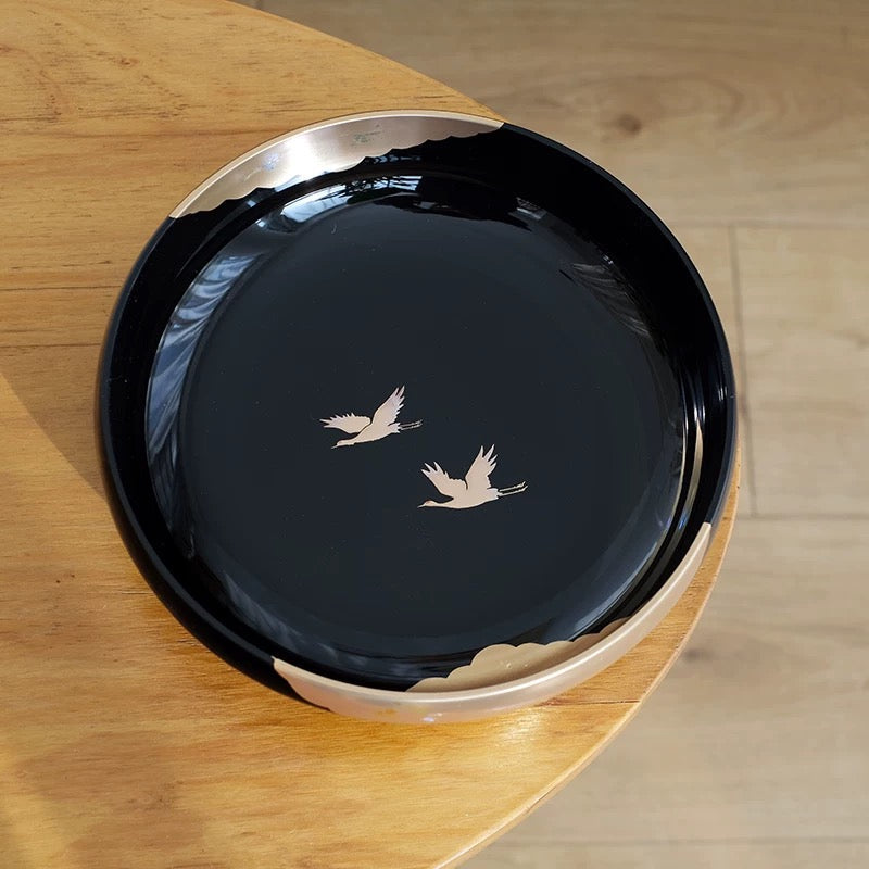 Japanese Lacquer Bowl | Crane Yamanaka Shikki Handcrafted Resin Bowl