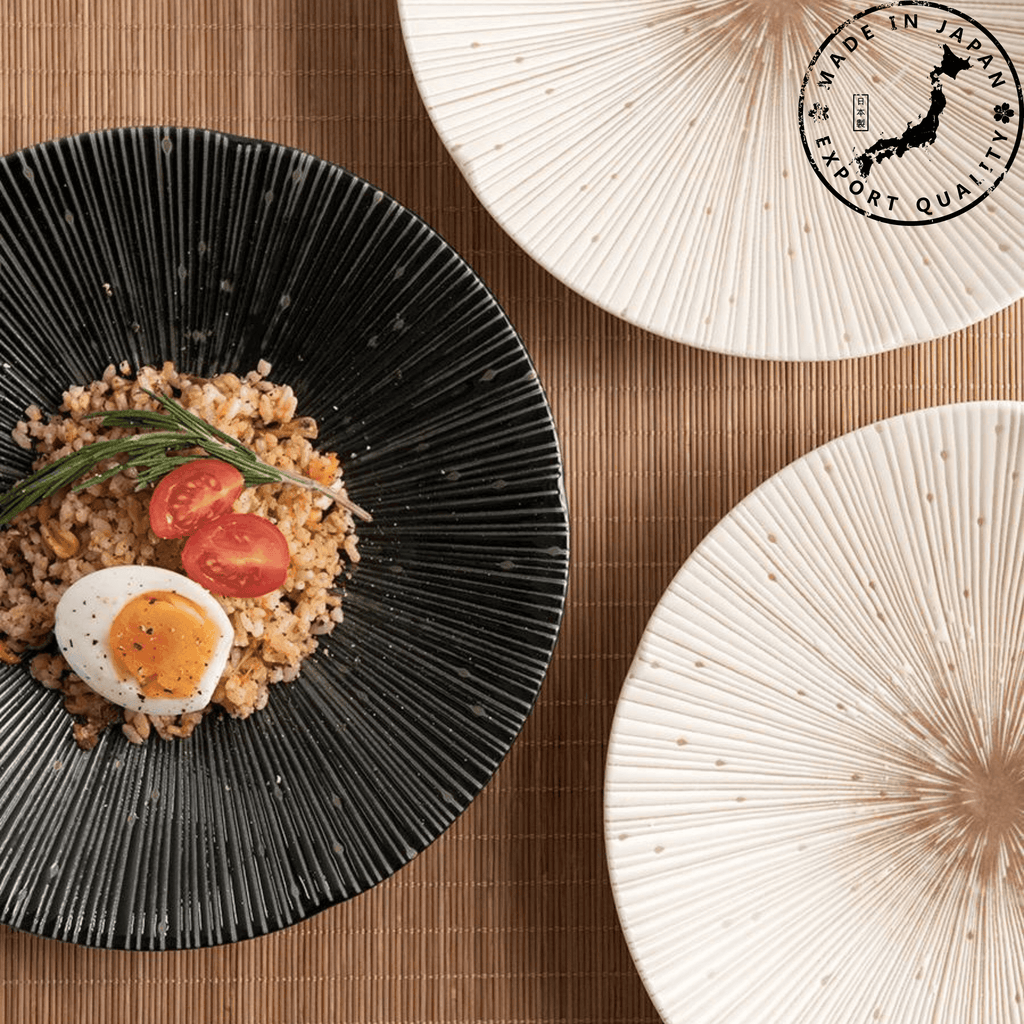 Mino Ware Ceramic Plates – Textured Wrinkled Pottery