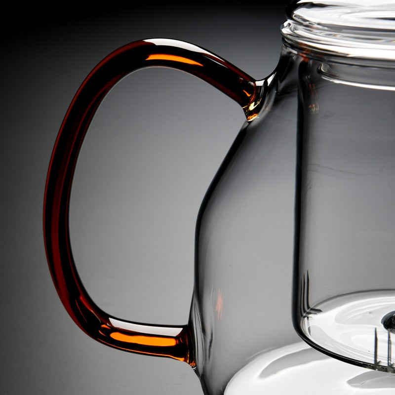 Glass Teapot with Steam Infuser | 1200ml Borosilicate Large Tea Kettle Agate Lid