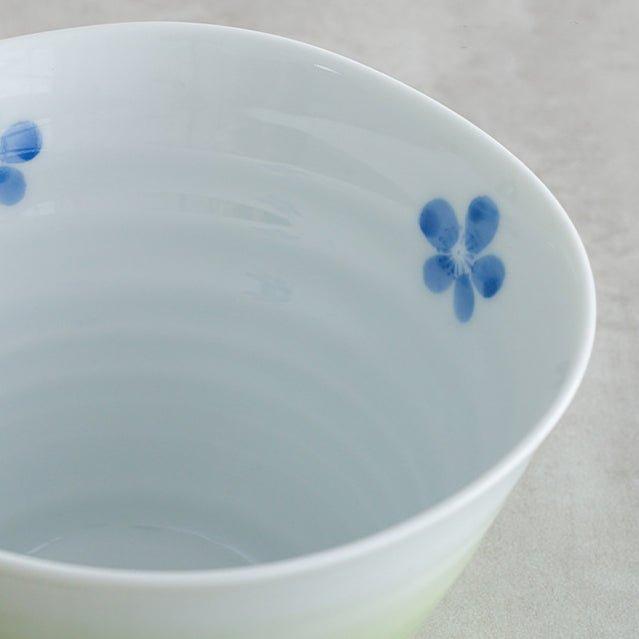 Ceramic Conical Bowl Arita Ware Japanese Handcrafted Gradient Ombre Serving and Decorative Bowl