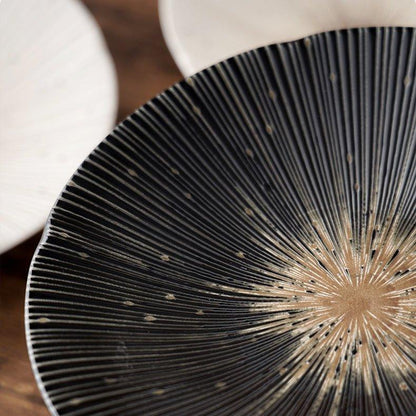 Mino Ware Ceramic Plates – Textured Wrinkled Pottery