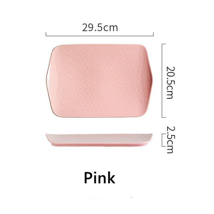 Ceramic Serving Platter | Japanese Floral Pattern Rectangular Dish