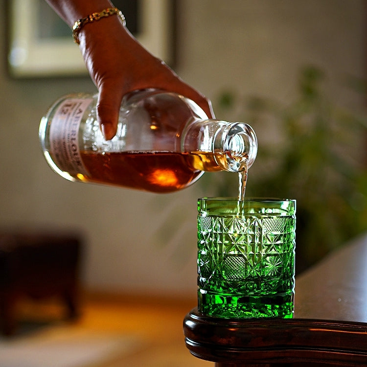 Whiskey Glass Octagonal Chrysanthemum | Edo Kiriko Cut Crystal Barware