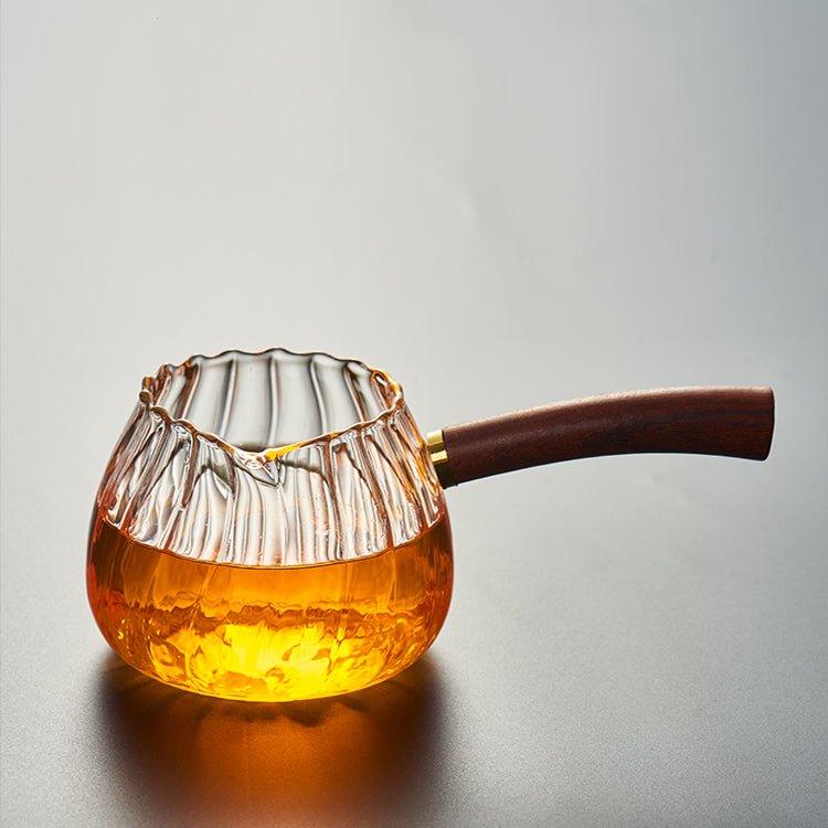 Glass Pot Wooden Handle Stovetop Borosilicate Clear Cooking Pot