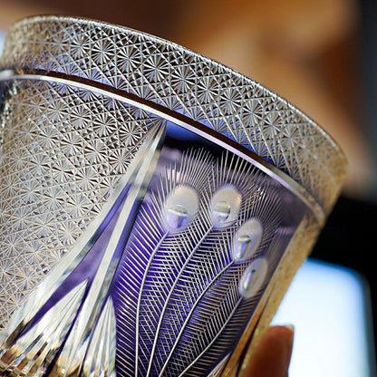 Whiskey Glass Violet Peacock – Edo Kiriko Handcrafted Crystal