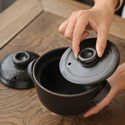 Clay Pot Mini Earthenware Cooking Pot Single Serving Japanese Donabe Soup Stew Rice Pot Small Claypot
