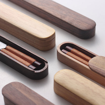 Japanese Chopsticks – Wood with Decorative Thread & Wooden Box