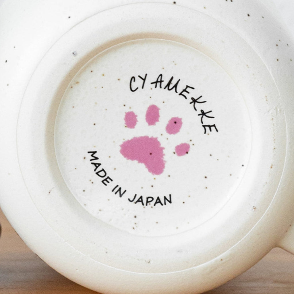 Ceramic Mug | Japanese Mino Ware Neko Cat Handcrafted Coffee Tea Cup