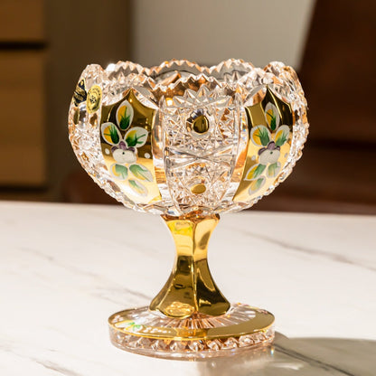 Crystal Candy Bowl | Bohemian Enamel & Gold Handcrafted Czech Glass