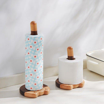 Wooden Paper Towel Holder – Cat Tail Shape Handcrafted