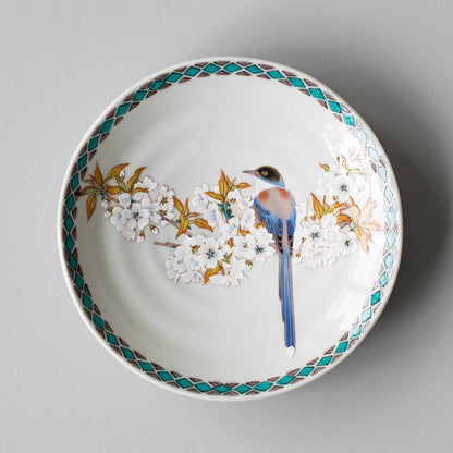 Japanese Ceramic Plate Set of 5 – Kutaniyaki Sakura Skylark