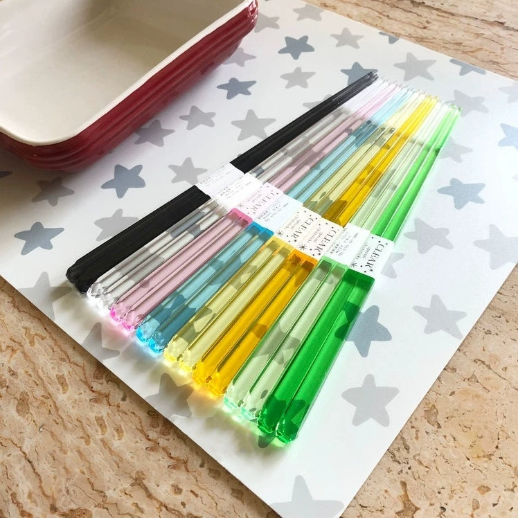 Resin Chopsticks Set of 2 Pairs – Clear Duo Tone Colors
