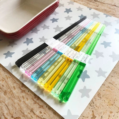 Resin Chopsticks Set of 2 Pairs – Clear Duo Tone Colors