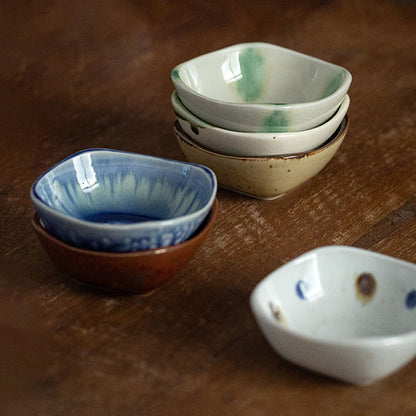 Ceramic Condiment Dish Set of 6 – Mino Ware Wabi Sabi