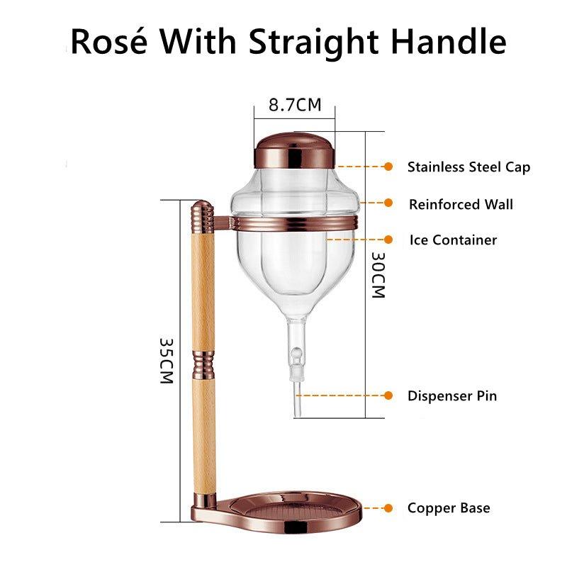 Glass Wine Dispenser Stand Gift Set Silver Gold Rose Straight Hourglass