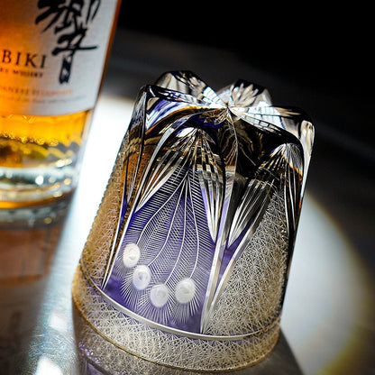 Whiskey Glass Violet Peacock – Edo Kiriko Handcrafted Crystal