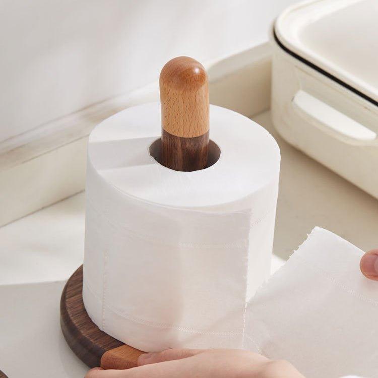 Wooden Paper Towel Holder – Cat Tail Shape Handcrafted