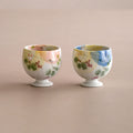 Sake Cups Set for 2 | Seto Ware Rabbit & Flower Couple Cups