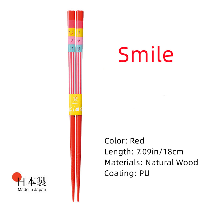 Kids Chopsticks Wooden Japanese Handcrafted Cartoon Kitten Frog Design Children Beginner Chopsticks