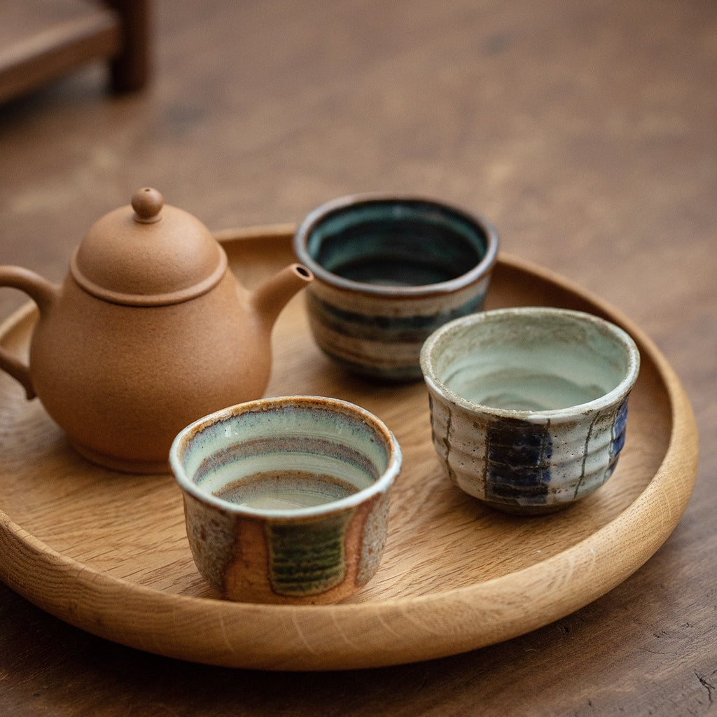 Japanese Tea Cup Set of 5 – Mino Ware Shunji Ceramic Hand-Painted