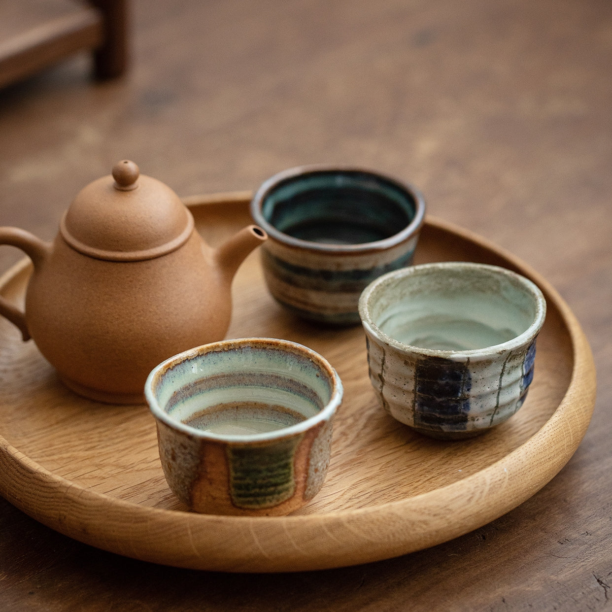 Japanese Tea Cup Set of 5 – Mino Ware Shunji Ceramic Hand-Painted
