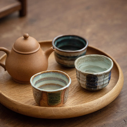 Japanese Tea Cup Set of 5 – Mino Ware Shunji Ceramic Hand-Painted