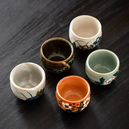 Japanese Tea Cup Set of 5 – Kutaniyaki Goh-Souka Wooden Box