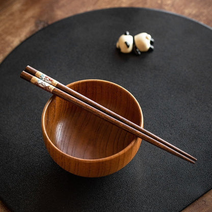 Wooden Chopsticks Sakura Cat Couple | Cherry Blossom Gift Set