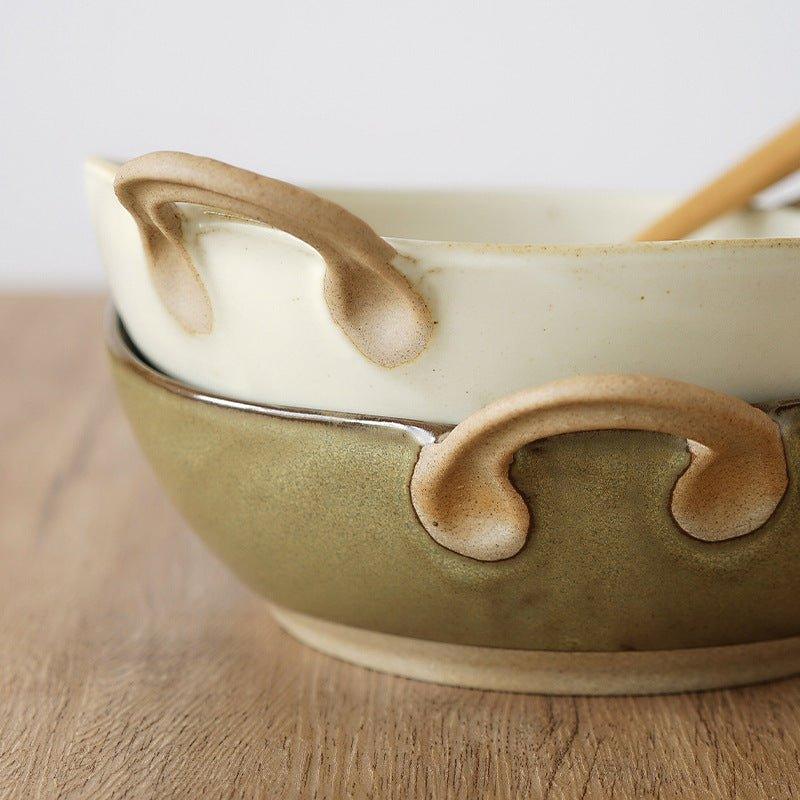 Ceramic Bowl with Handles – Artisan Japanese Pottery