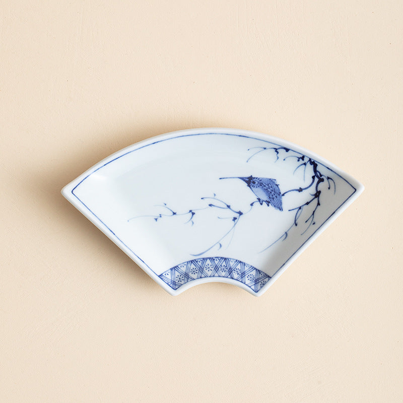Japanese Ceramic Plate – Arita Ware Edanagi Blue Bird