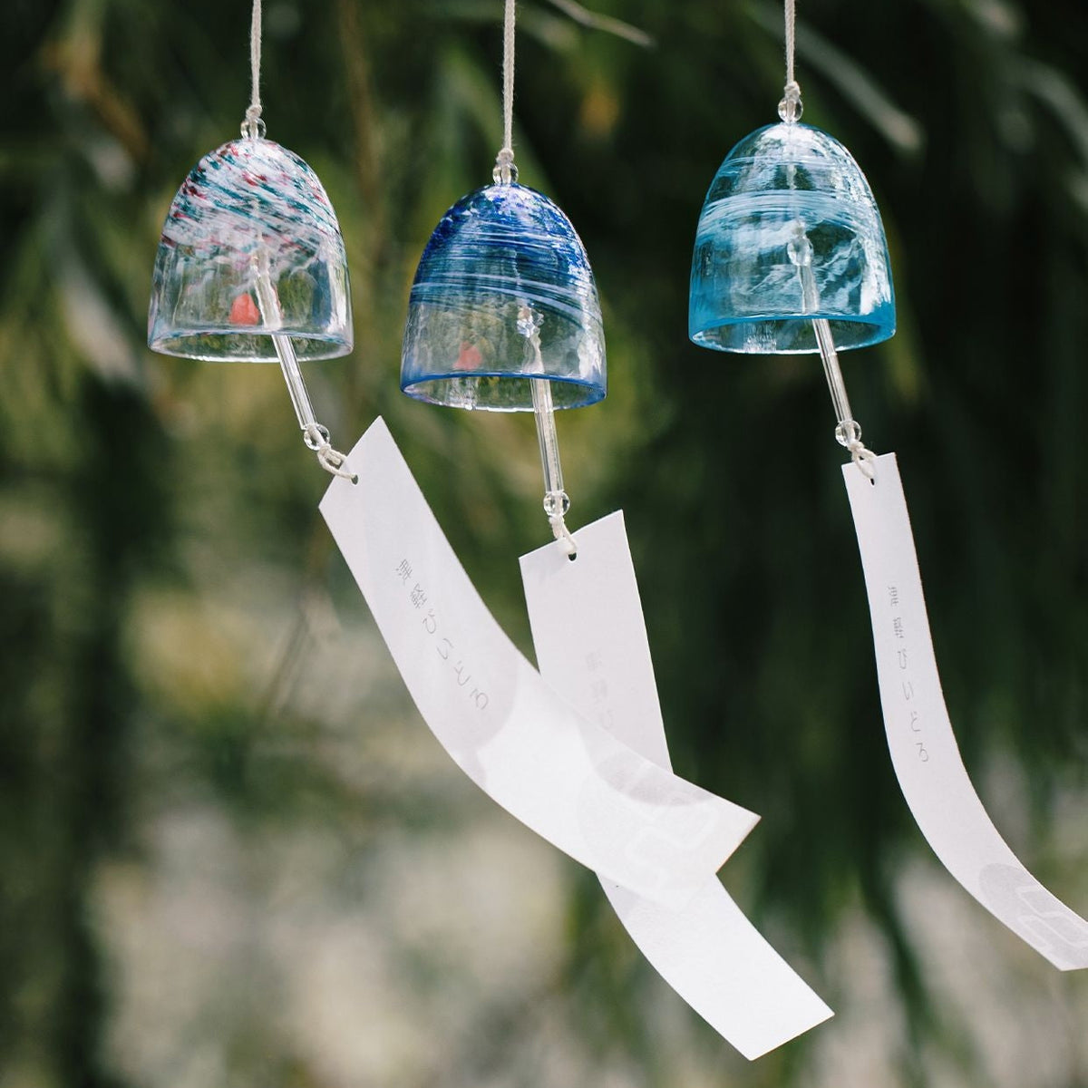 Glass Wind Chime Handcrafted Japanese Aderia Hand-Blown Hand-Painted Furin Home Decor Gift Made in Japan