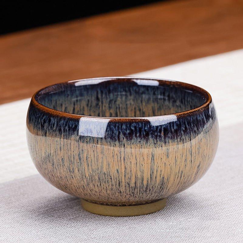 Kung Fu Tea Cups Set of 5 Ceramic Gloss Glazed Gongfu Teacup