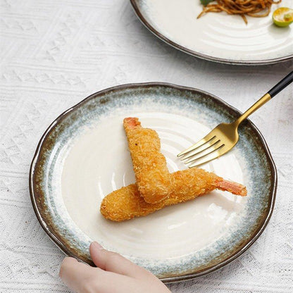Ceramic Plate | Japanese Mino Ware Kiln-Altered Handcrafted Dinner Plate