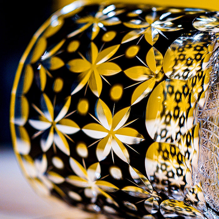 Japanese Whiskey Glass Handcrafted Kiriko Sakura Cut Crystal Tumbler