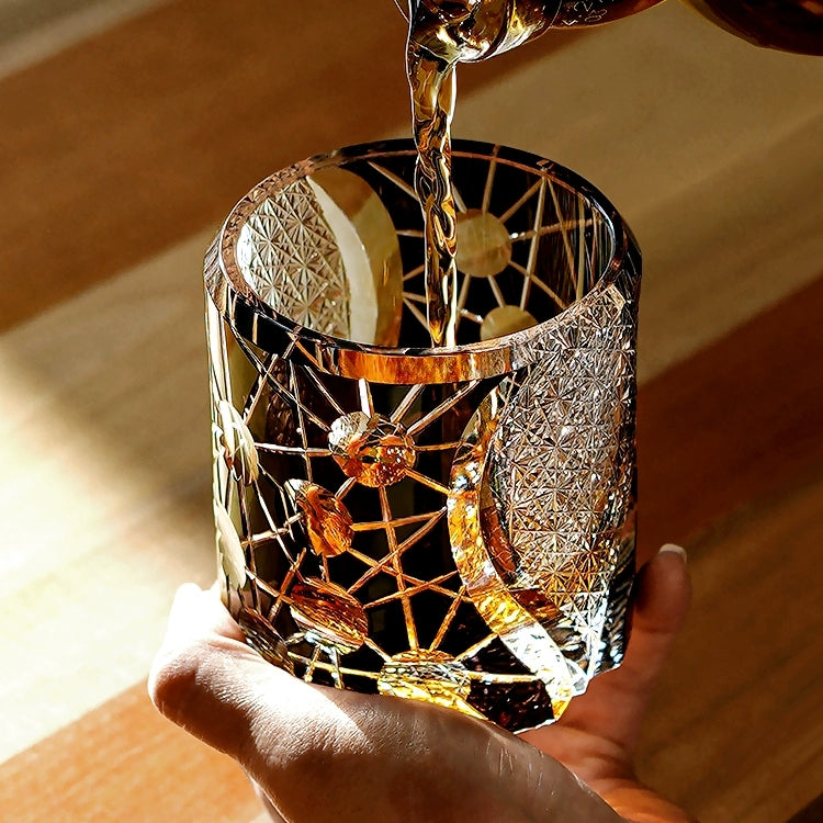 Crystal Whiskey Glass Night Jewel | Edo Kiriko Handcrafted Barware