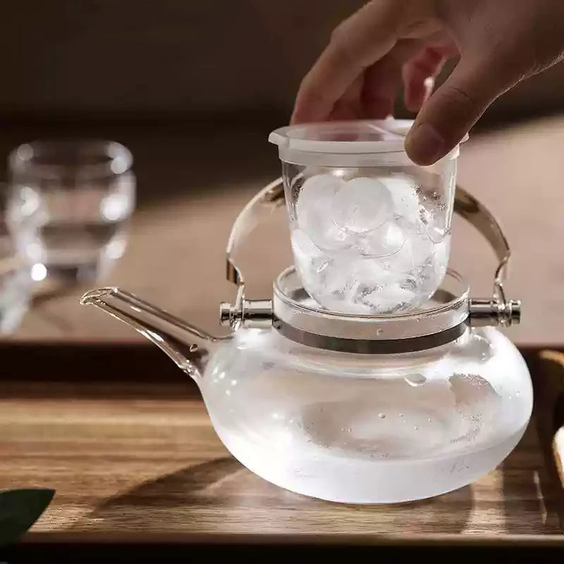 Sake Set with Chirori Carafe & 2 Cups | Toyo-Sasaki Glass