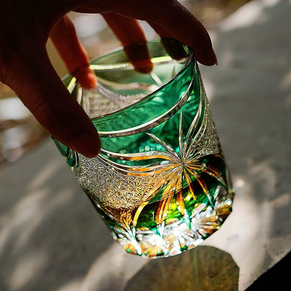 Whiskey Glass Edo Kiriko Lepidoptera – Japanese Cut Crystal Butterfly Tumbler