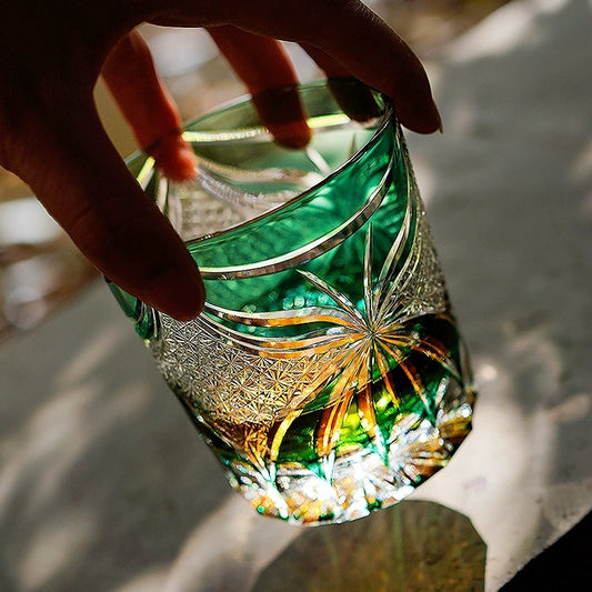 Whiskey Glass Edo Kiriko Lepidoptera – Japanese Cut Crystal Butterfly Tumbler