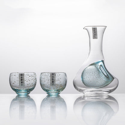Sake Set Gold Foil Starlight | Handcrafted Japanese Glass