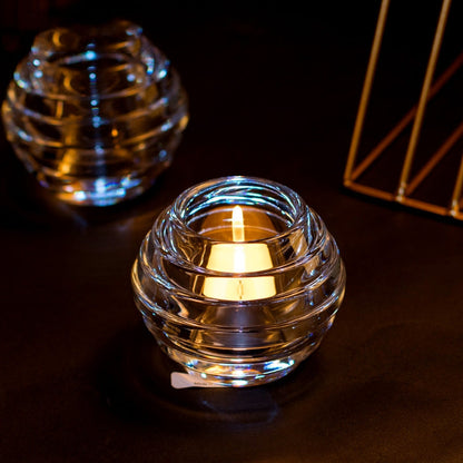 Crystal Candleholder Set of 2 German Glass Dinner Candlestand