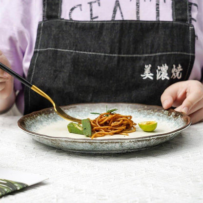 Ceramic Plate | Japanese Mino Ware Kiln-Altered Handcrafted Dinner Plate