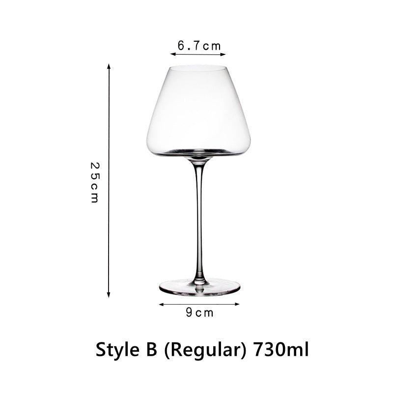 Burgundy Wine Glasses Crystal Red Stem – Wide Bowl Pinot Noir Glass Set | Regular & Red Stem Styles