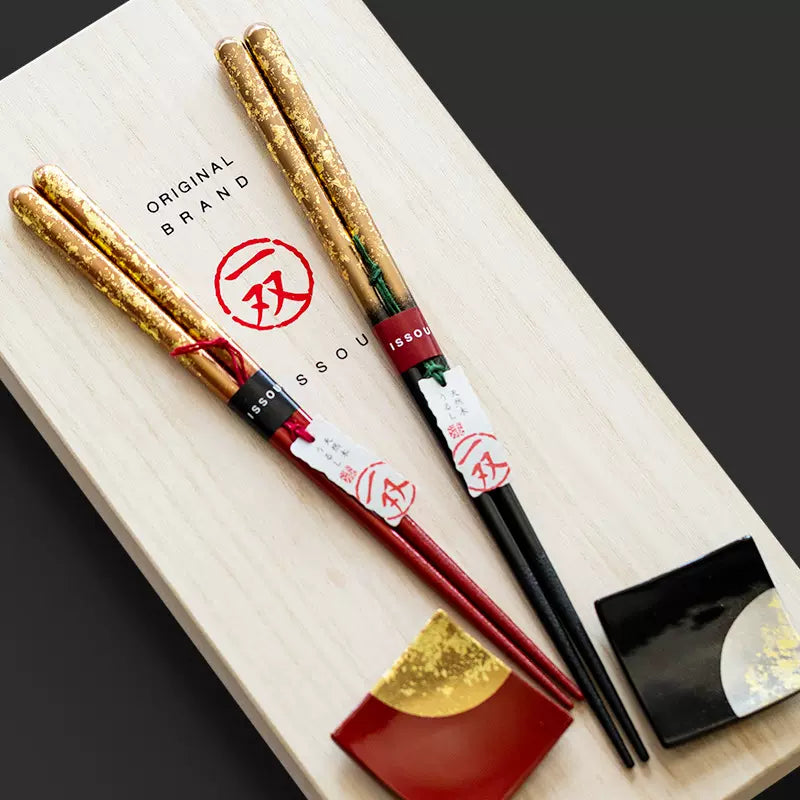 ISSOU Auspicious Clouds Wooden Chopsticks Wedding Gift His Hers