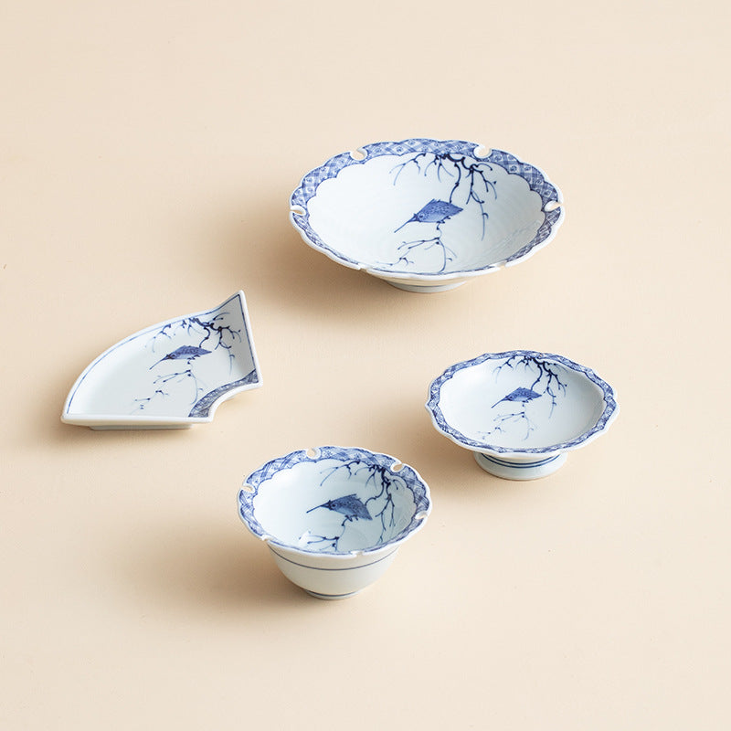 Japanese Ceramic Plate – Arita Ware Edanagi Blue Bird